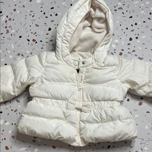 GAP Cream Hooded Puffer Jacket